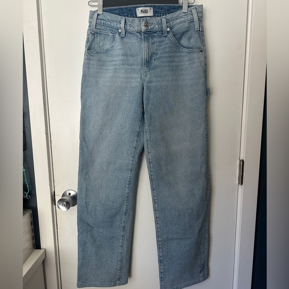 PAIGE Light Wash Straight-Leg Carpenter Style Jeans Women’s Size 27 - Picture 1 of 8